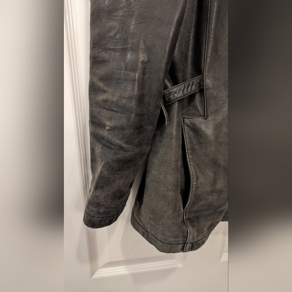 Gallery black men's buttery soft genuine leather full zip jacket coat size M - Picture 7 of 13